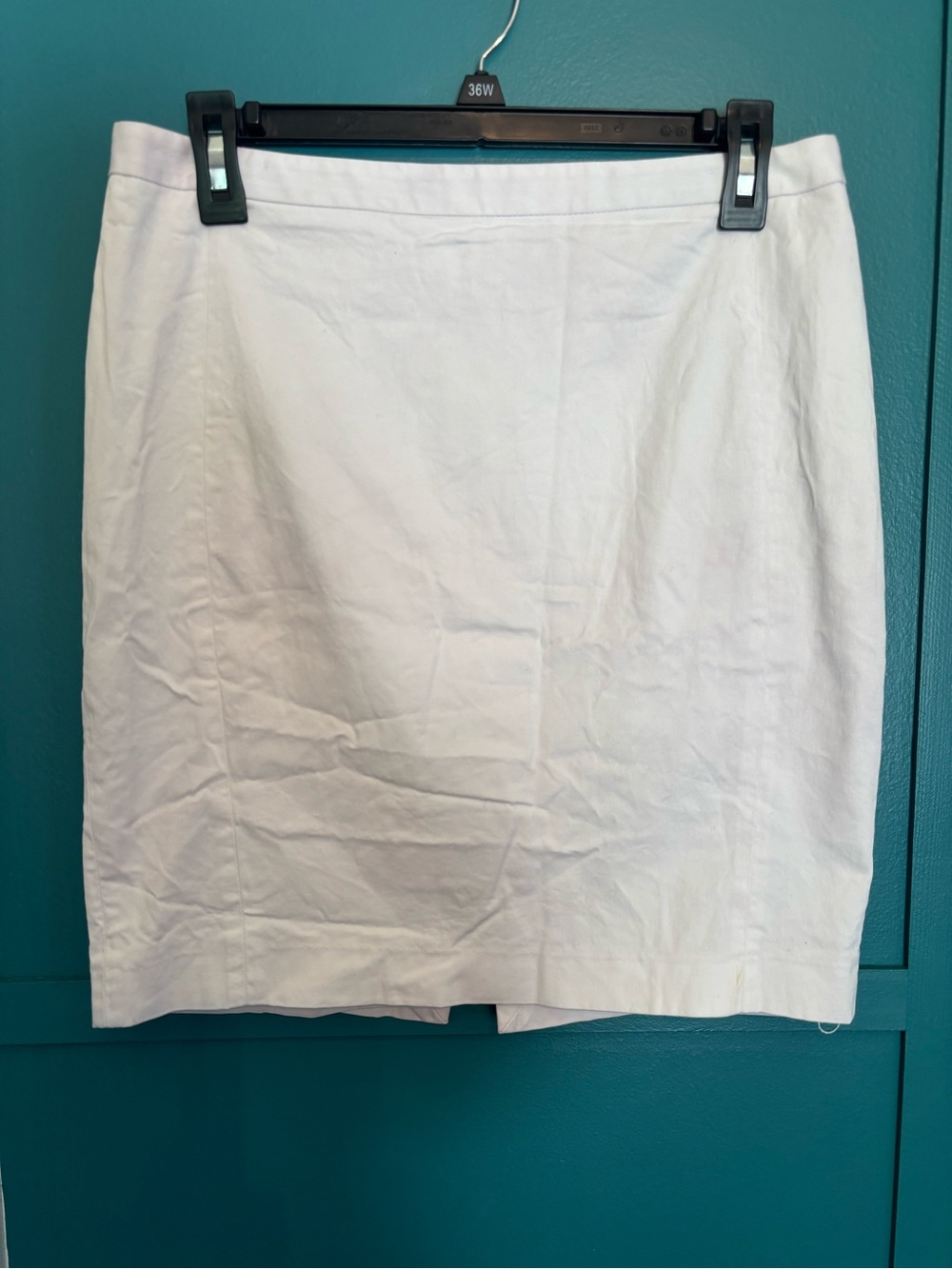 Express White Pencil Skirt | Cotton Blend | Size 6 | Gold Buttons